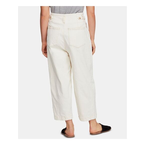 FREE PEOPLE Womens Ivory High Waist Jeans 6 - Picture 2 of 4